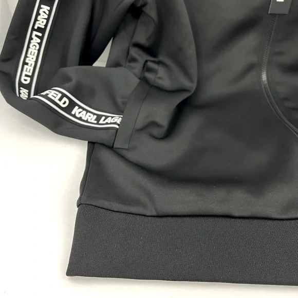 KARL LAGERFELD PARIS, LARGE BLACK JACKET WITH TWO POCKETS, 96% POLYESTER, LARGE - Picture 3 of 13